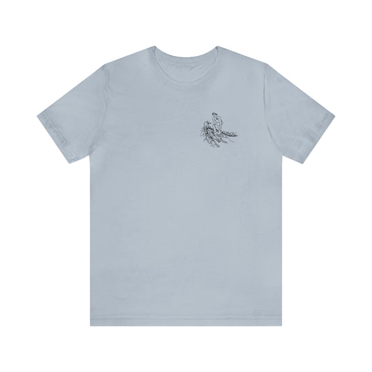 Okauchee Lake, Surfing Sketch Front Patch - Unisex Lightweight Short Sleeve Tee