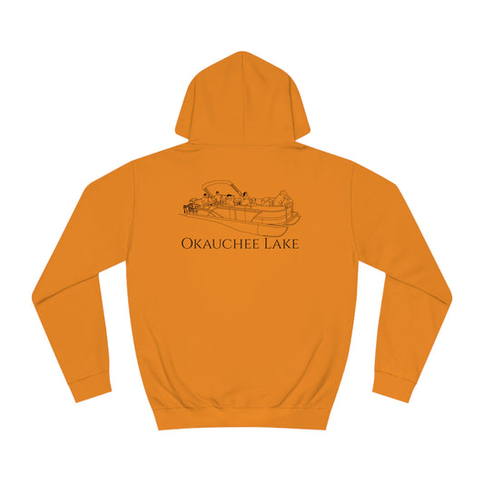 Pontoon Boat Family With Dogs - Okauchee Lake Unisex Hoodie Medium Weight