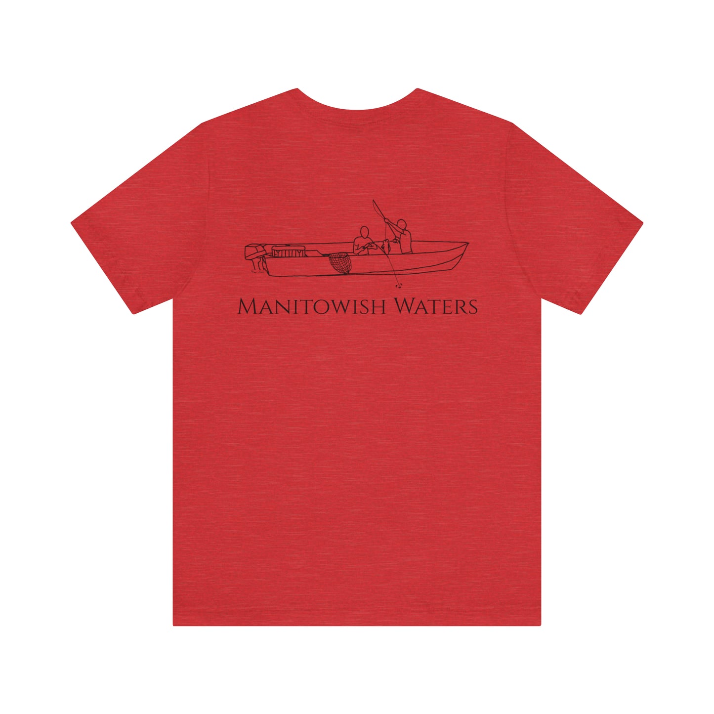 Boys Fishing off Boat - Manitowish Waters Unisex Lightweight Short Sleeve Tee