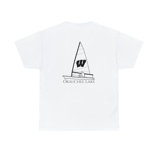 Okauchee Lake, Wisconsin Sail Boat - Unisex Heavy Tee Shirt