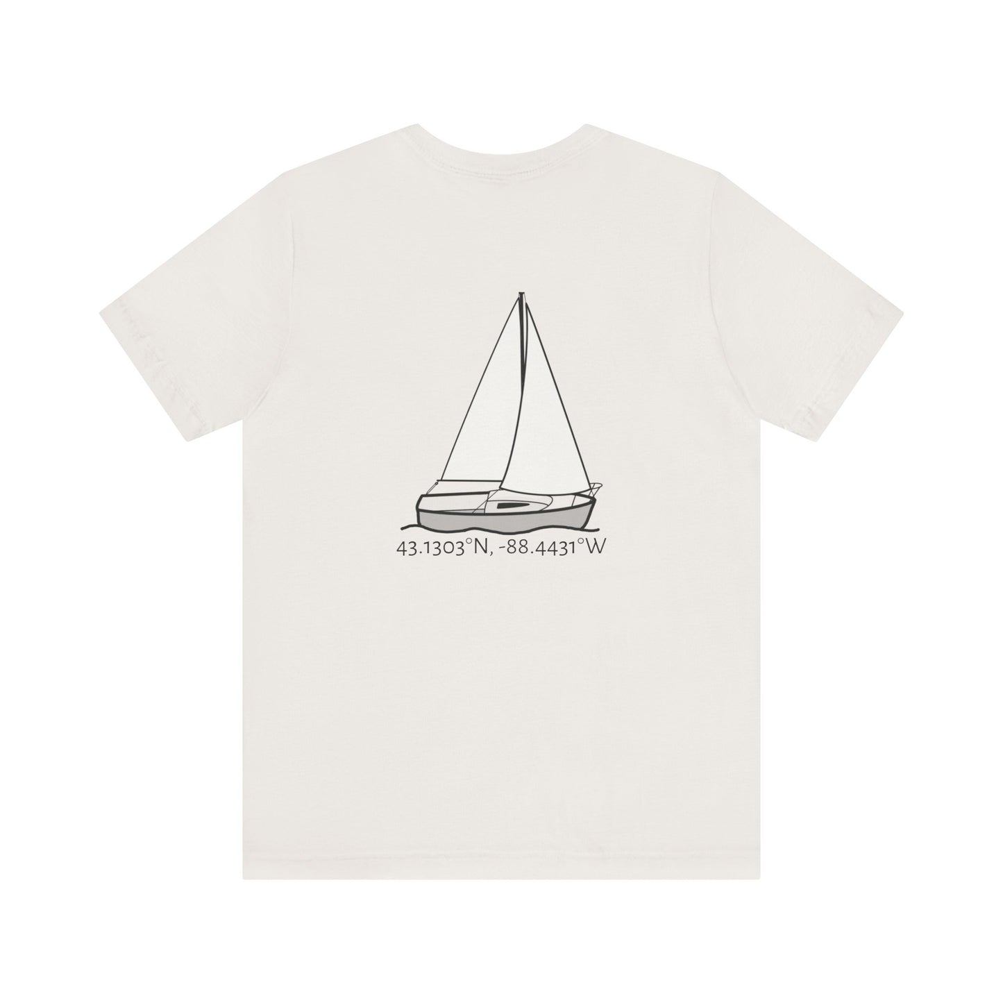 Sailboat Comfort Compass rose patch Unisex Lightweight Short Sleeve Tee