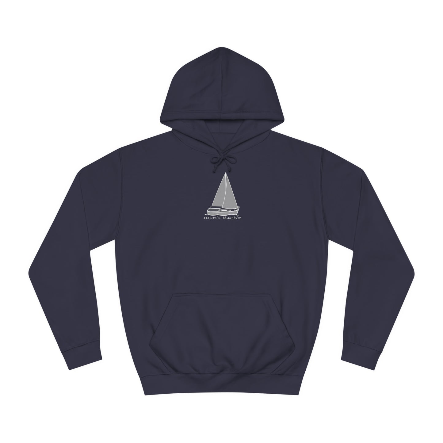 Sailboat Comfort Okauchee Lake Coordinates - Medium Weight Hoodie