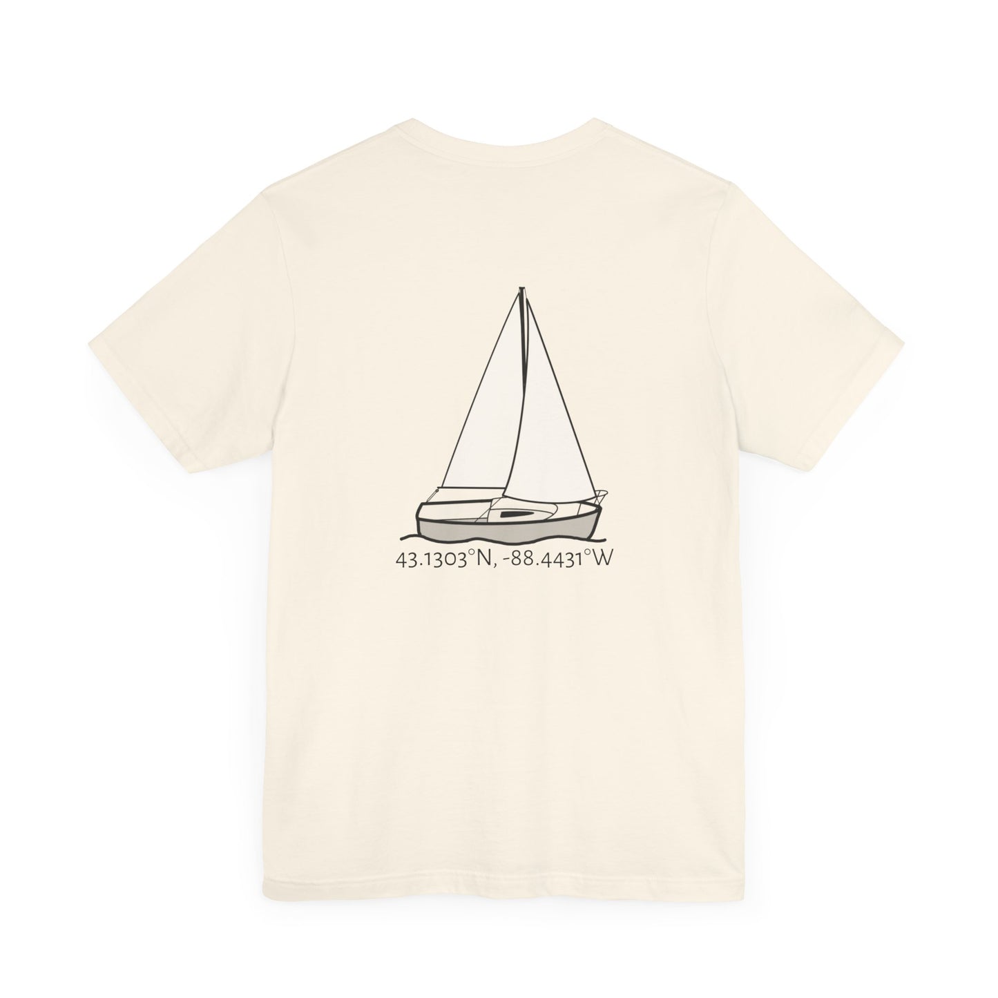 Sailboat Comfort Compass rose patch Unisex Lightweight Short Sleeve Tee