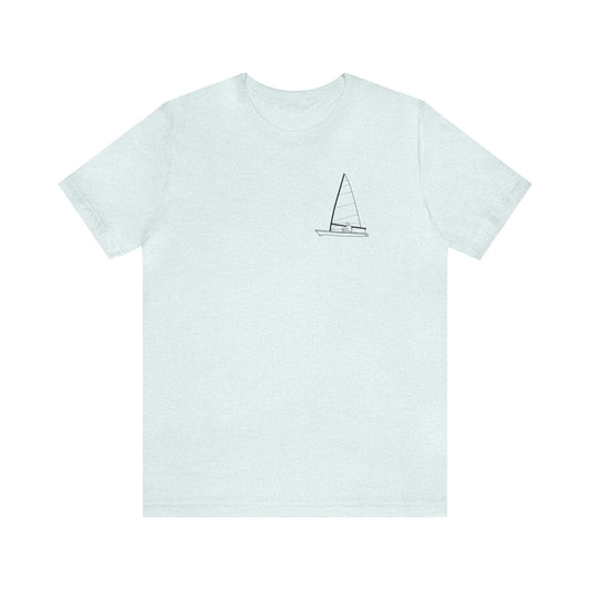 Okauchee Lake, Sailing Patch - Unisex Lightweight Short Sleeve Tee