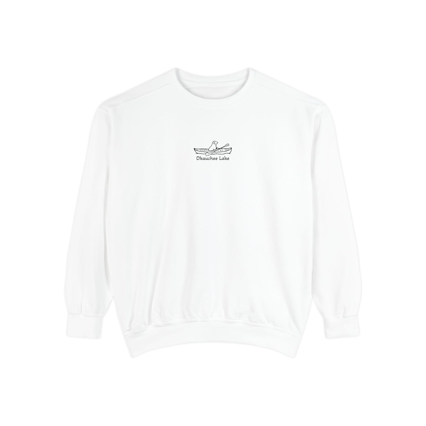 Kayak Dog Lab Embroidered Crewneck Sweatshirt - Comfort Colors