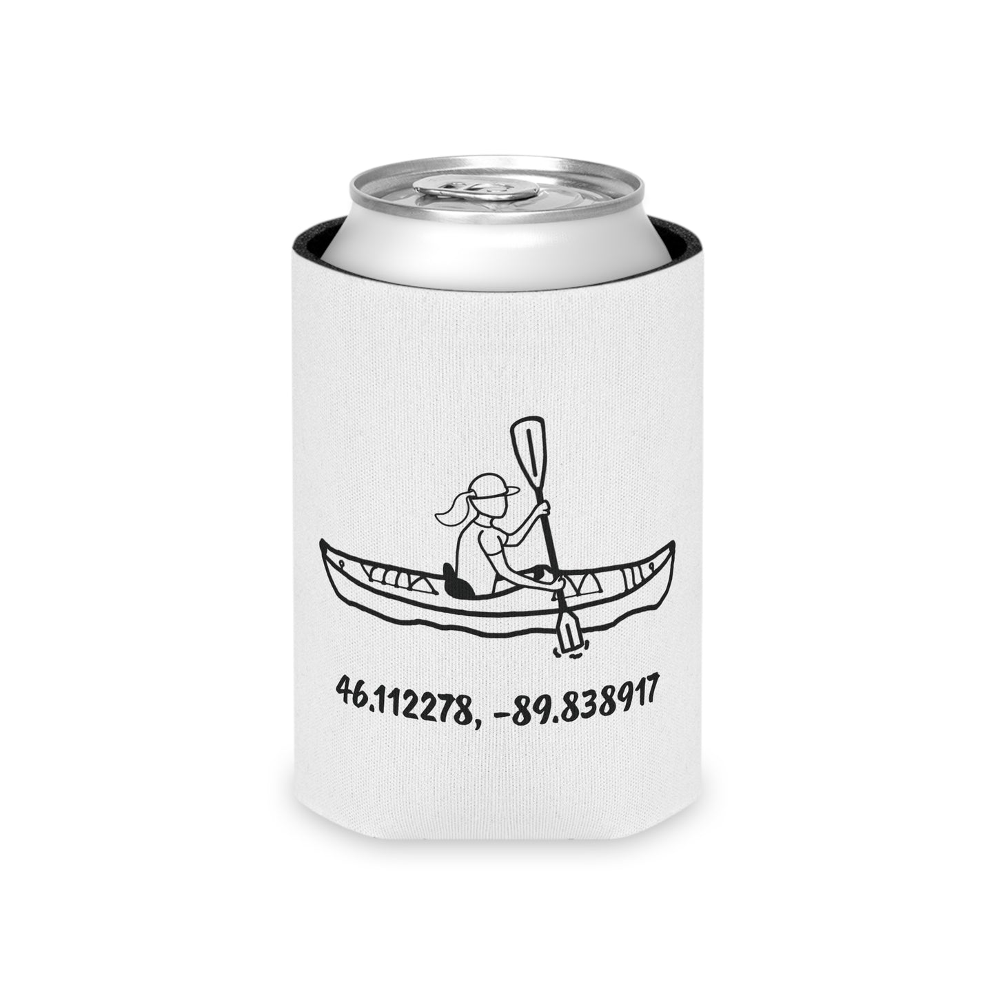 Manitowish Waters Kayak Girl CLC Can Koozie