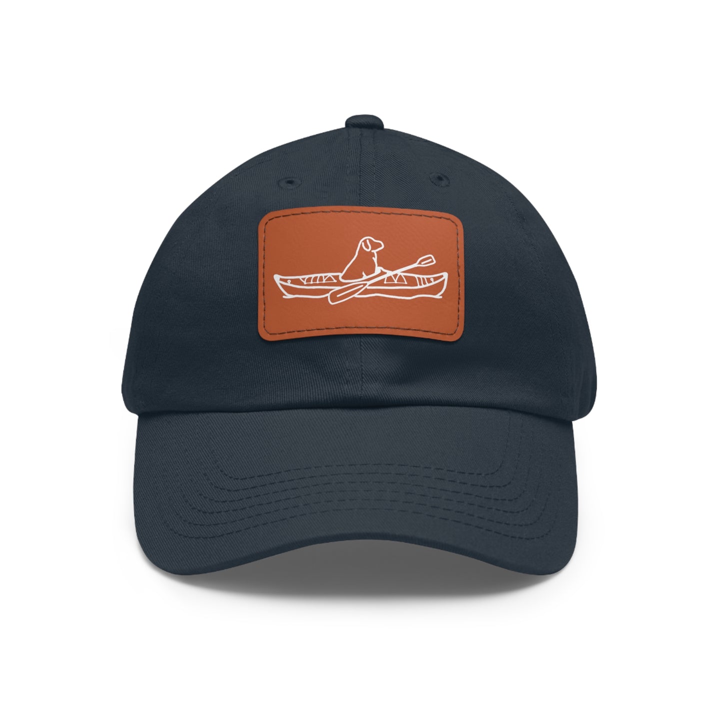 Kayak Dog Lab - Hat with Leather Patch (Rectangle)