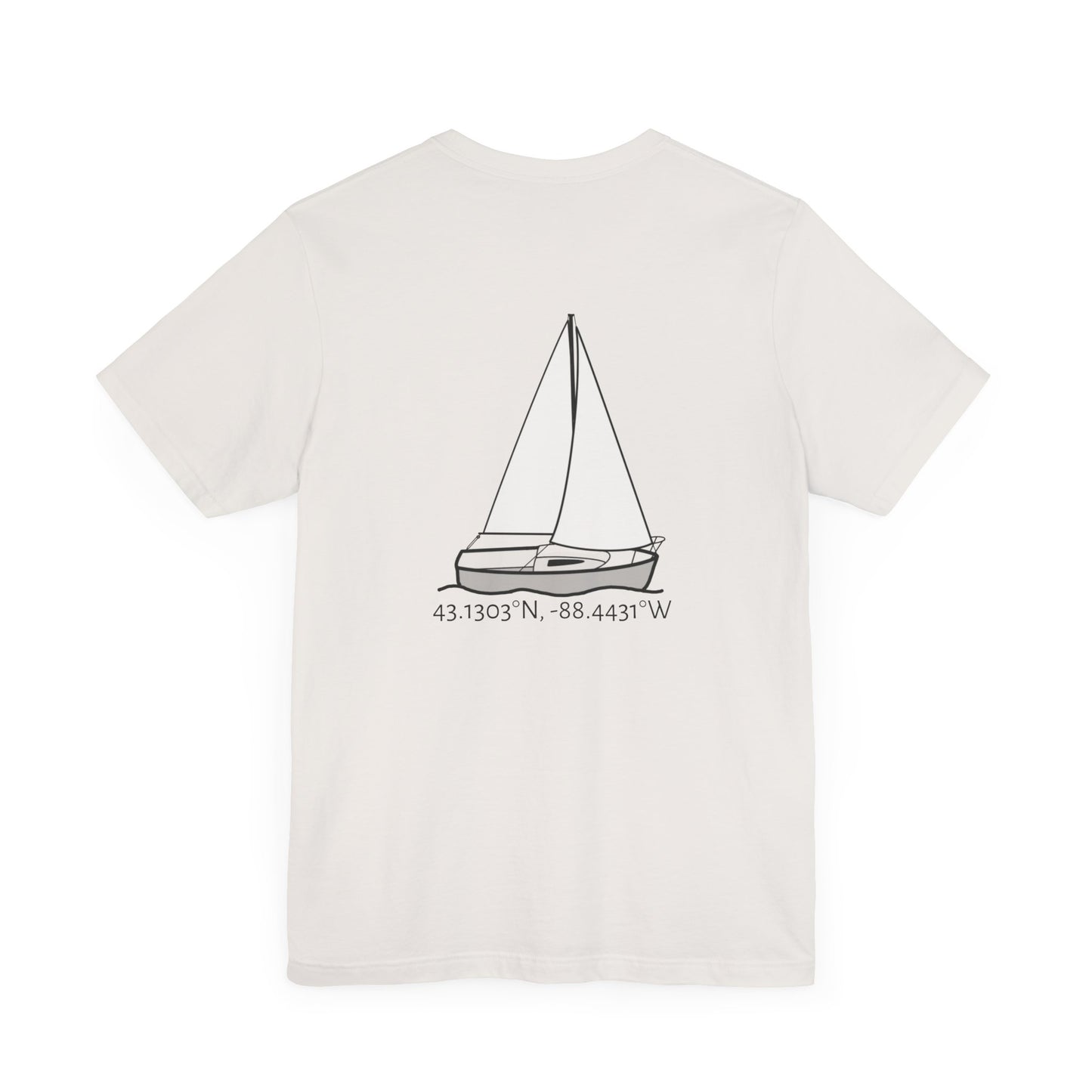 Sailboat Comfort Compass rose patch Unisex Lightweight Short Sleeve Tee