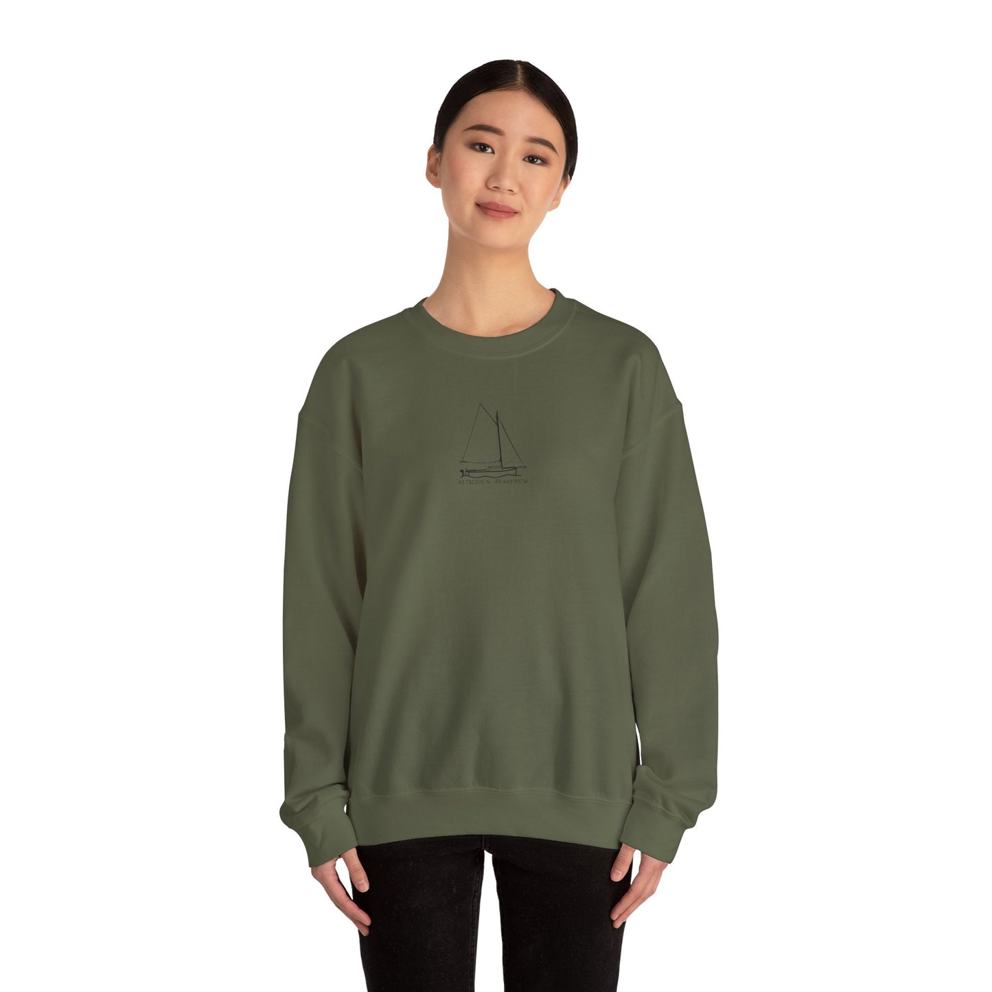 Sailboat With Motor Unisex Heavy Blend™ Crewneck Sweatshirt