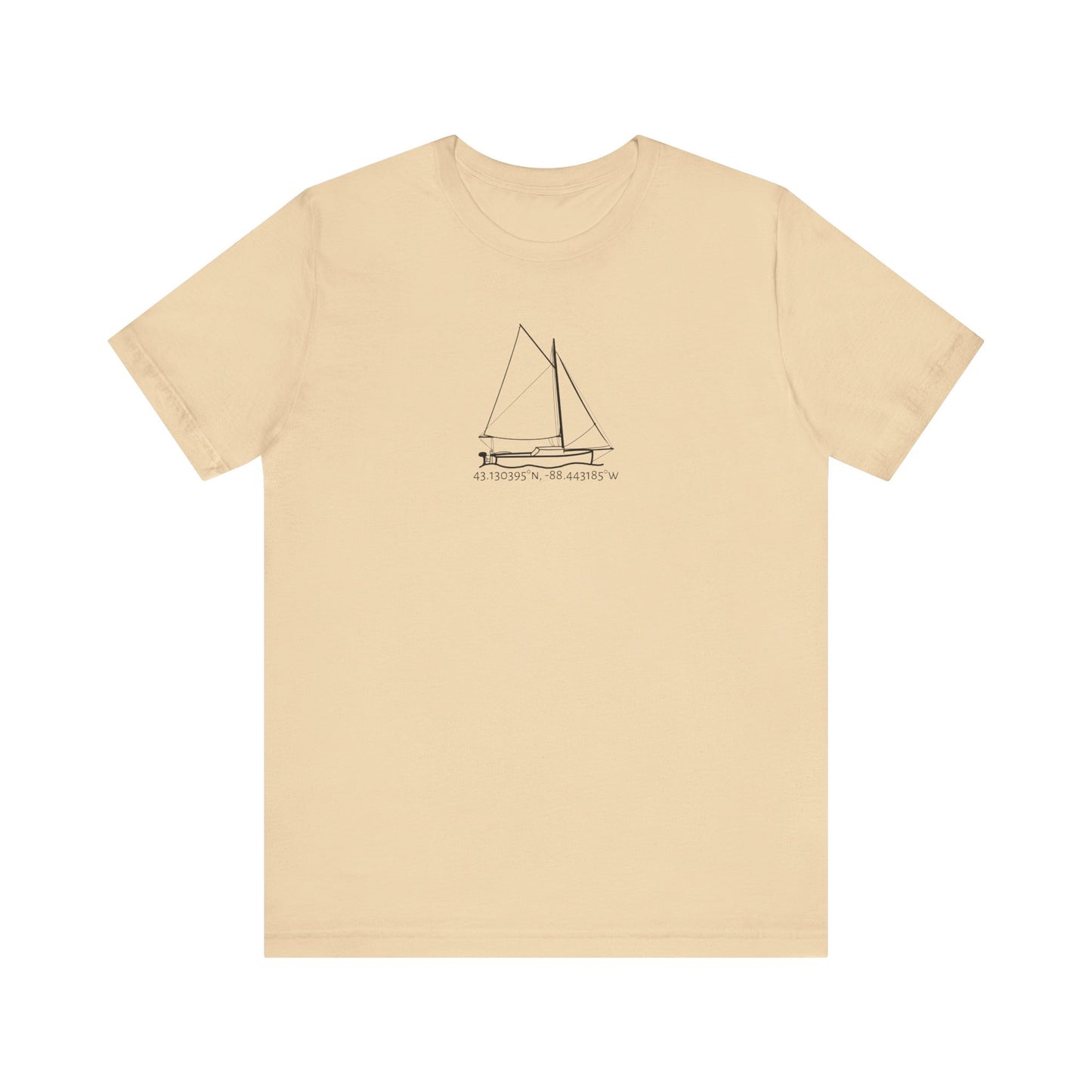 Sailboat with Motor Unisex Lightweight Short Sleeve Tee