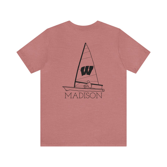 Mendota/Monona , sailboat Badger Logo - Bella & Canvas Short Sleeve