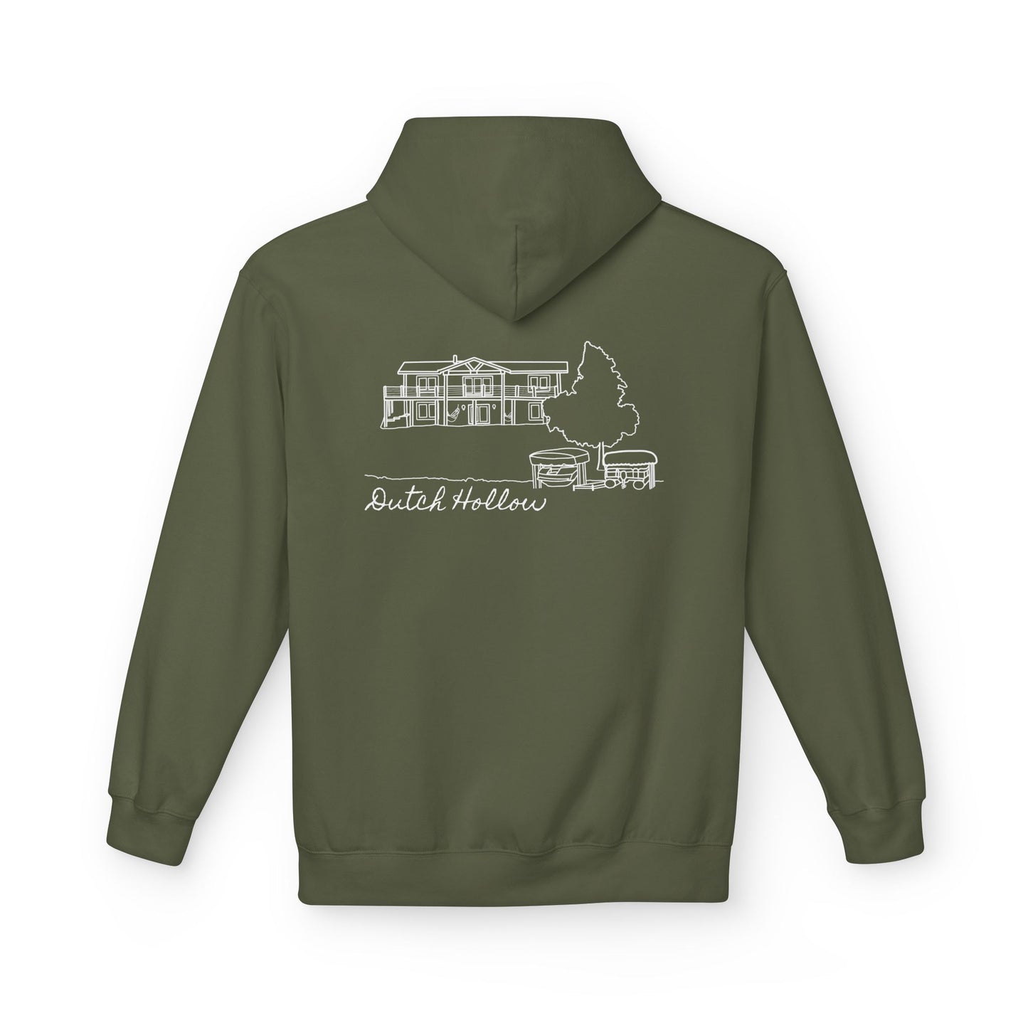 Dutch Hollow Line Art Midweight Travel Hoodie