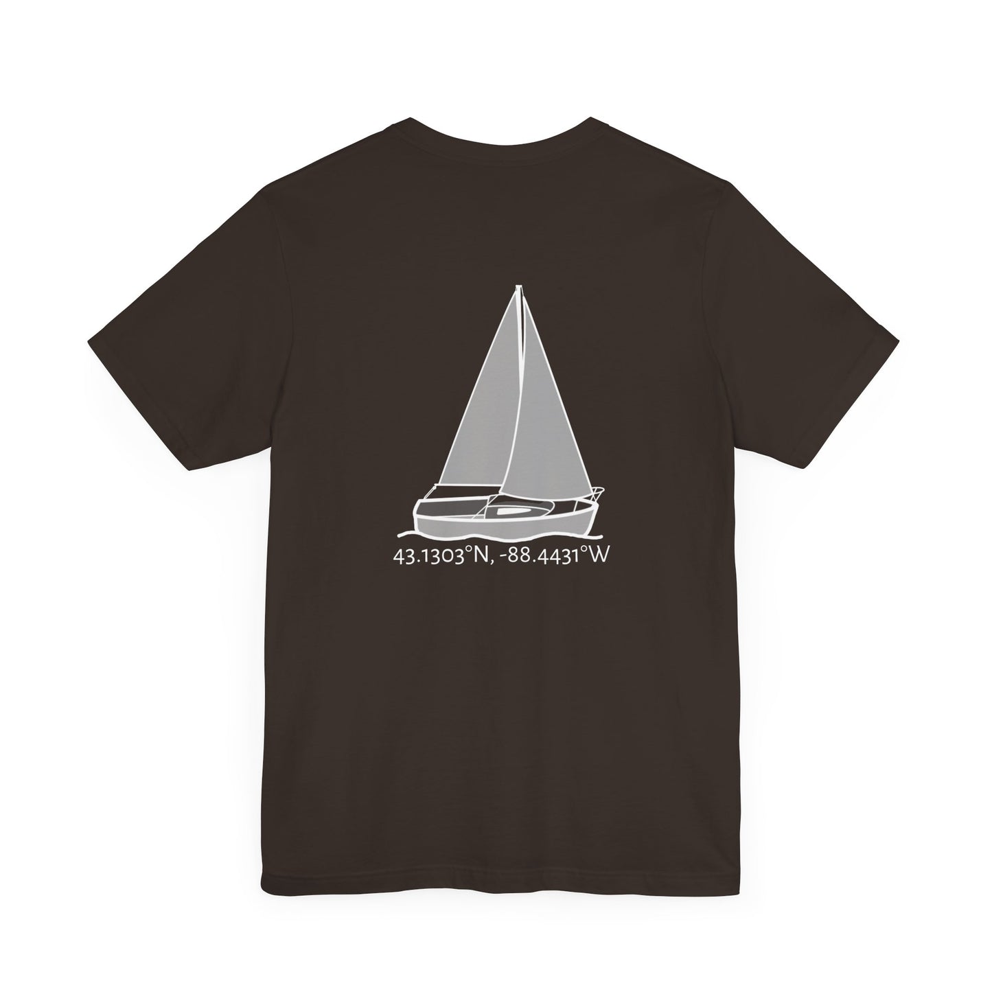 Sailboat Comfort Compass rose patch Unisex Lightweight Short Sleeve Tee