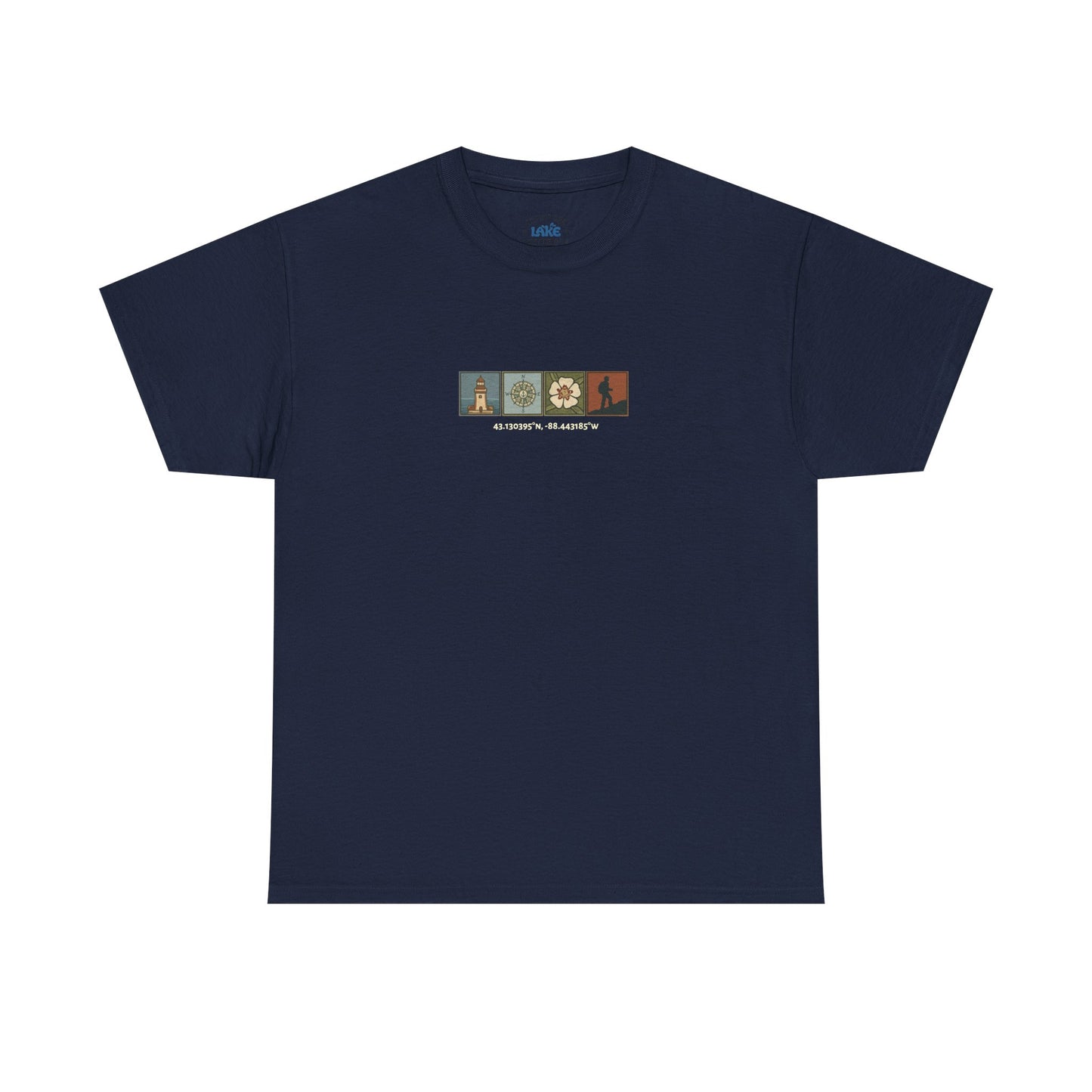 Cabo do Roca with coordinates - 4 panel front - Unisex Heavy Cotton Tee