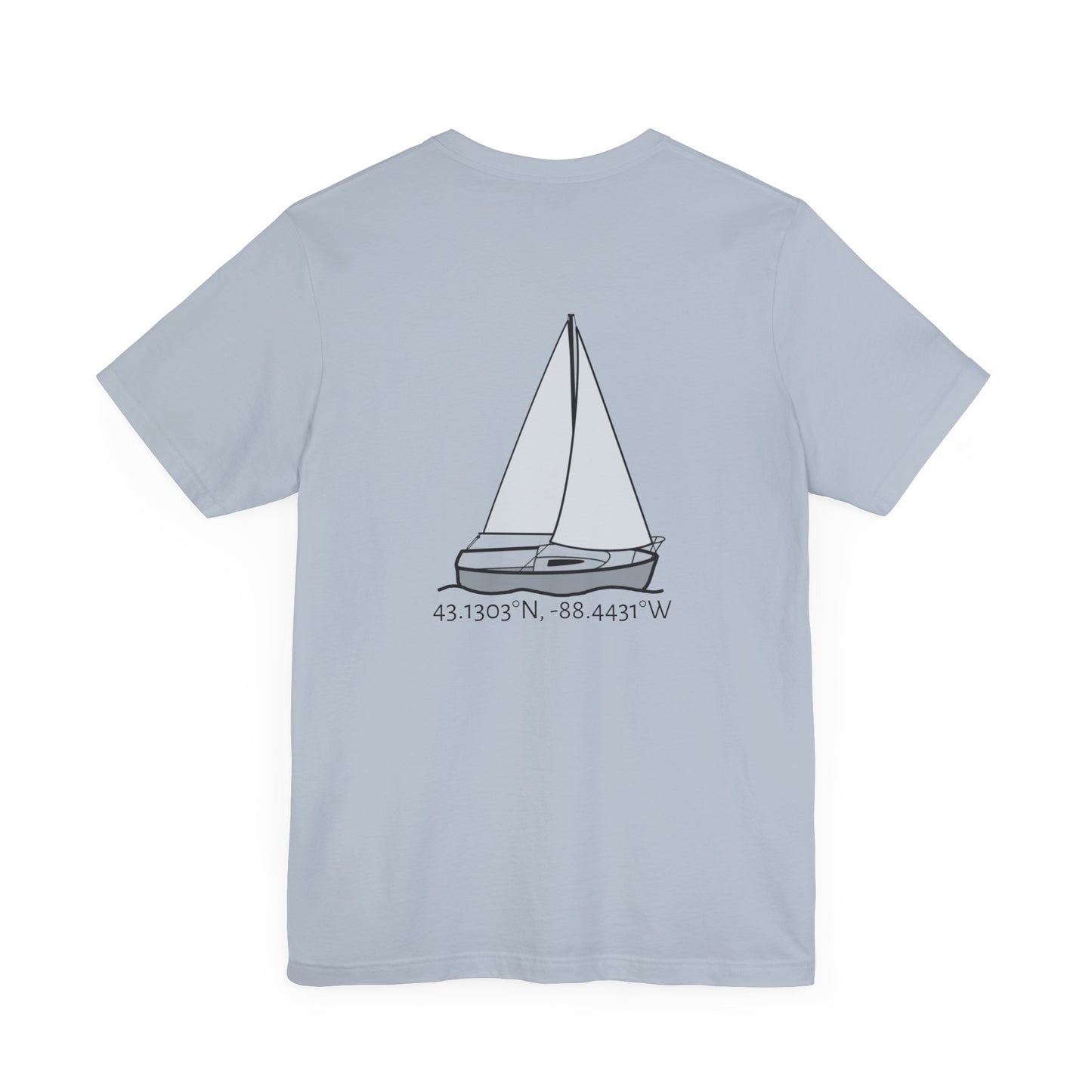 Sailboat Comfort Compass rose patch Unisex Lightweight Short Sleeve Tee