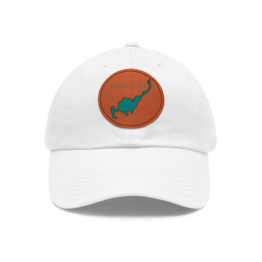 Park Lake Embroidered Hat with Leather Patch