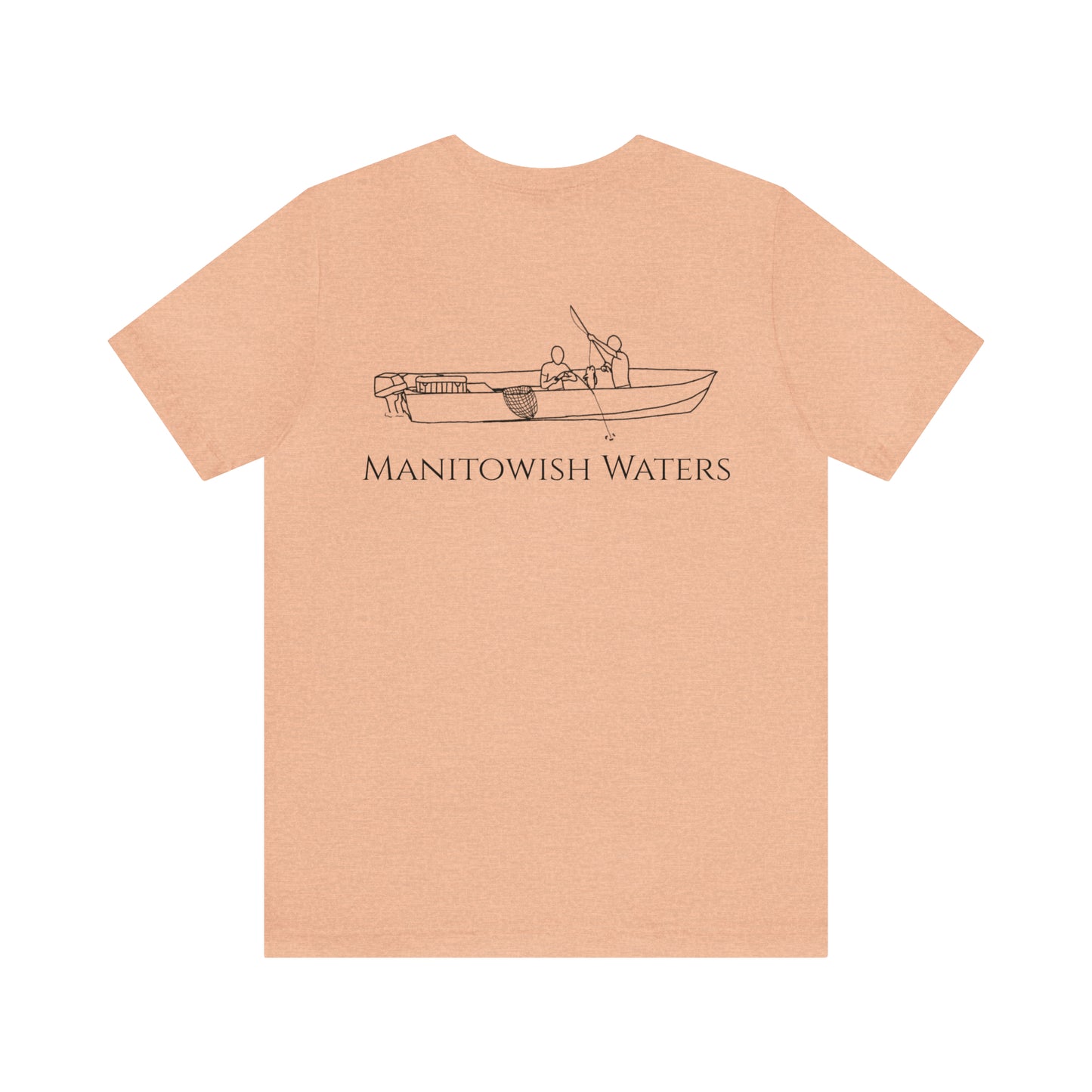 Boys Fishing off Boat - Manitowish Waters Unisex Lightweight Short Sleeve Tee