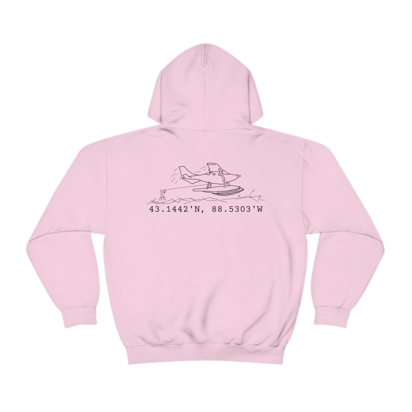 Lac LaBelle, Wakeboard Float Plane - Unisex Heavy Blend Hooded Sweatshirt