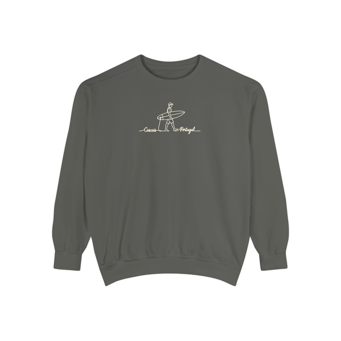 Surfing One Line Design Crewneck Sweatshirt - Comfort Colors