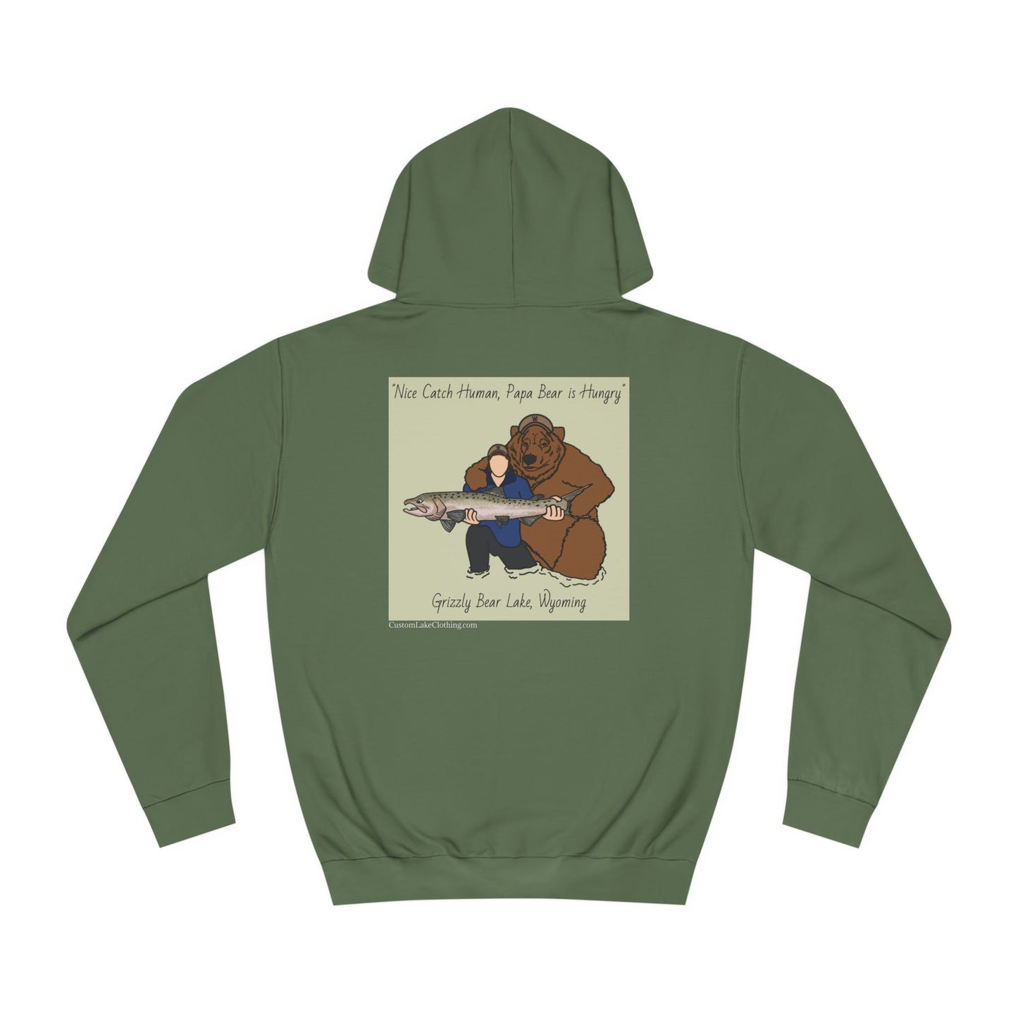 Papa Bear Grizzly Bear Lake Wyoming - Medium Weight Hoodie