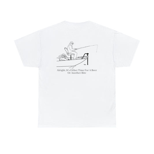 Okauchee Lake, Trolling Motor Fishing Bite or Beer - Unisex Heavy Tee Shirt