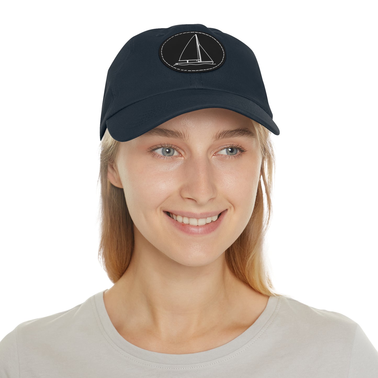 Sailboat 470 model Hat with Leather Patch (Round)