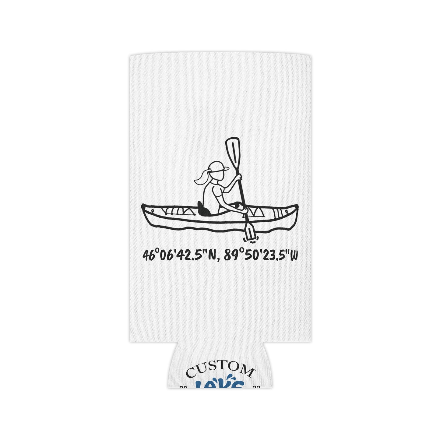 Kayak Girl Can Koozie - Manitowish Waters