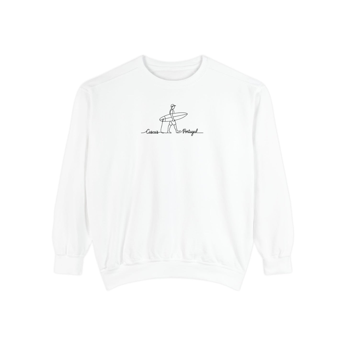 Surfing One Line Design Crewneck Sweatshirt - Comfort Colors