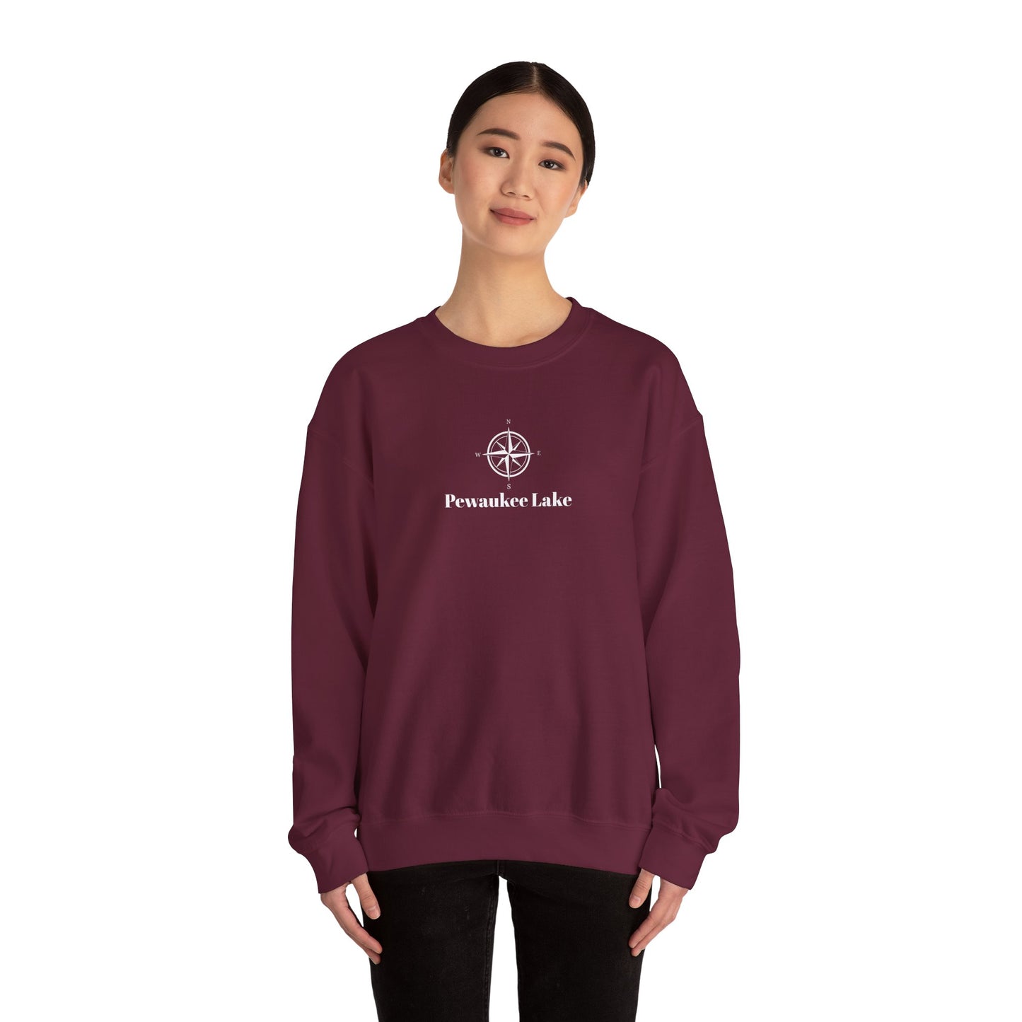 Pewaukee Lake Compass Rose Unisex Heavy Blend™ Crewneck Sweatshirt