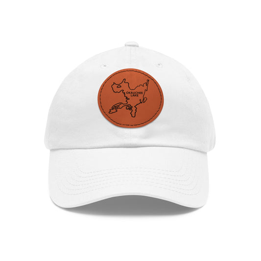 Okauchee Lake Embroidered Dad Hat with Leather Patch