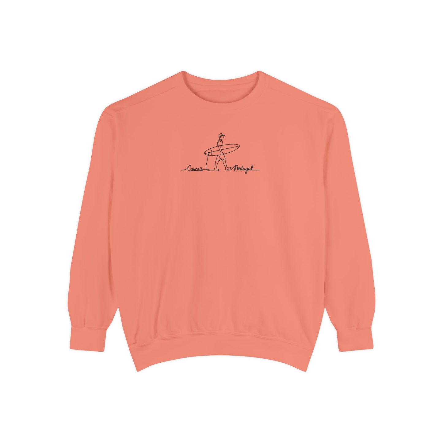 Surfing One Line Design Crewneck Sweatshirt - Comfort Colors