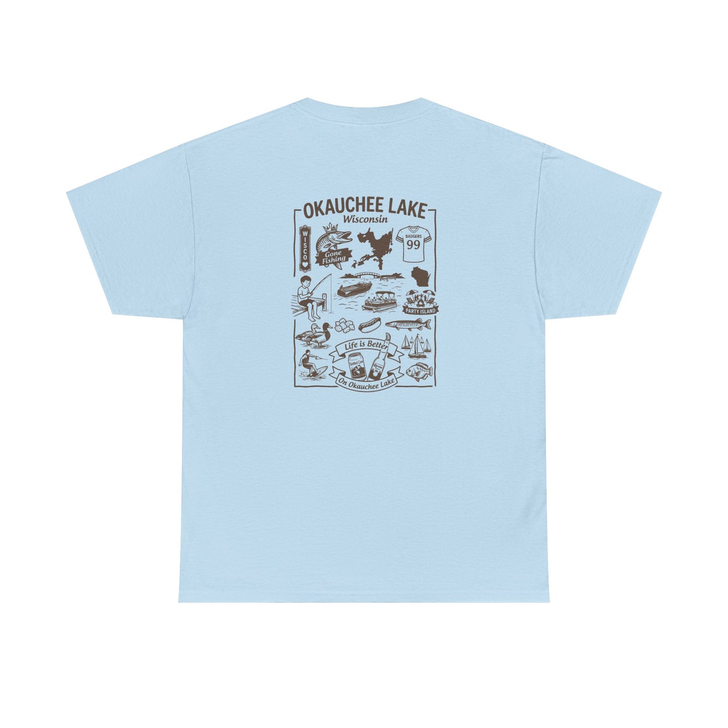 Okauchee Lake Unisex Heavy Tee - Vintage Postmark Style