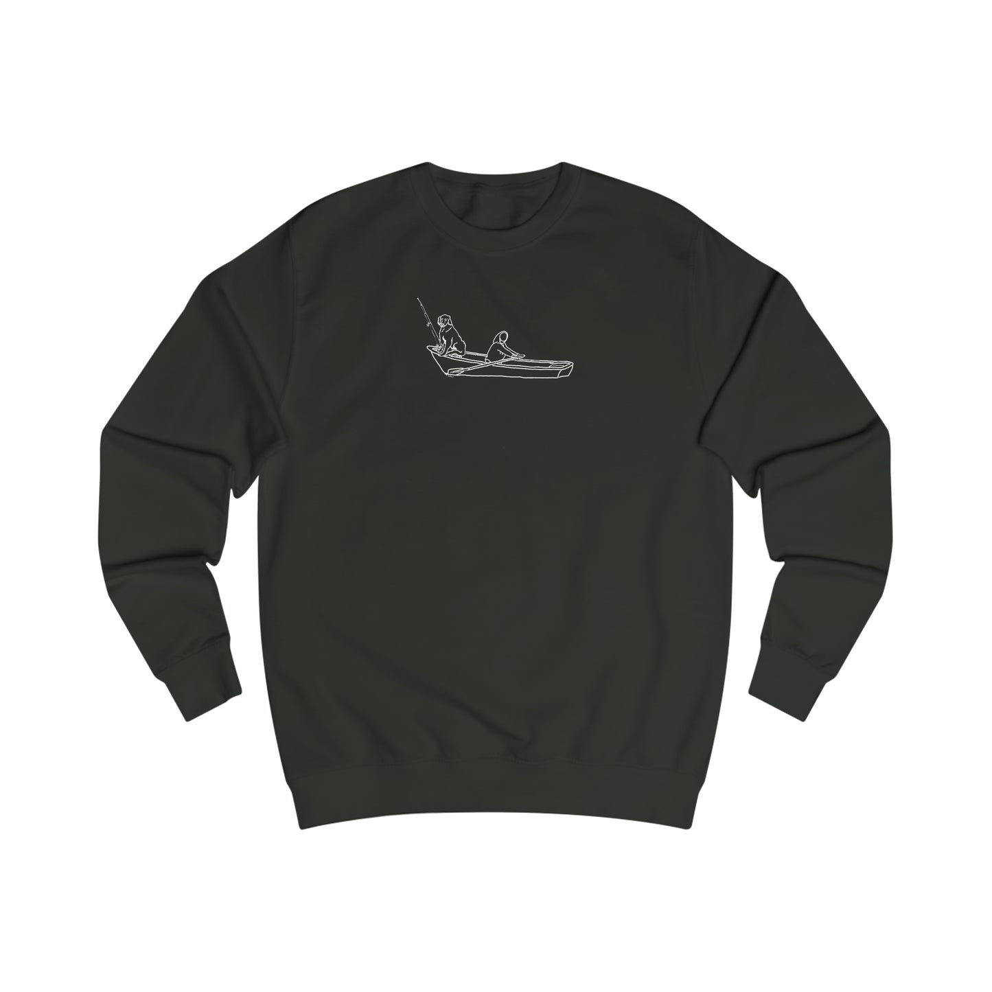 Dog Row Boat Fishing - Men's Crewneck