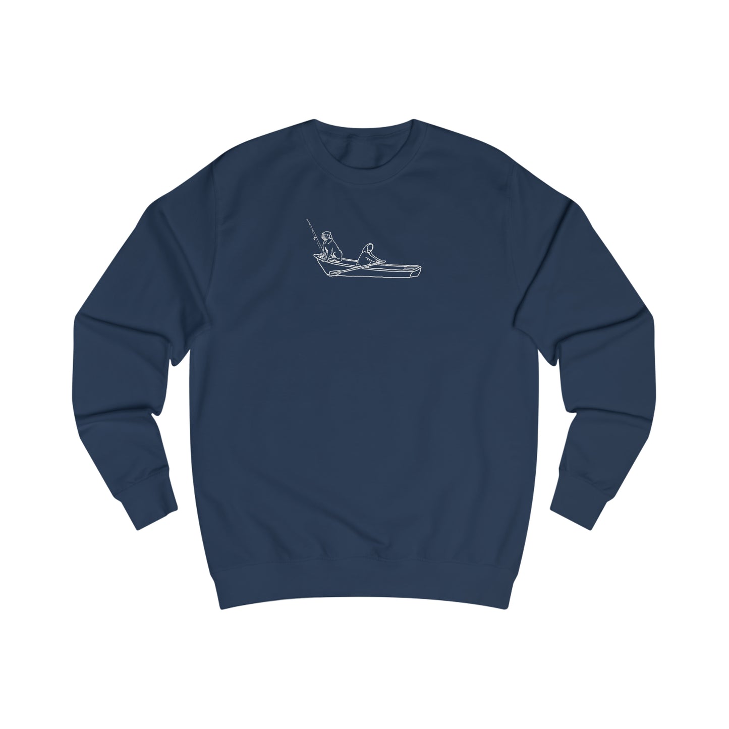 Dog Row Boat Fishing - Men's Crewneck