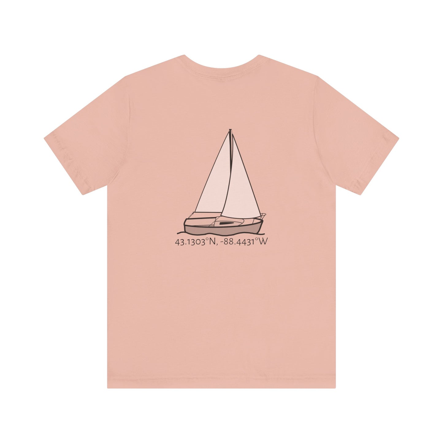 Sailboat Comfort Compass rose patch Unisex Lightweight Short Sleeve Tee