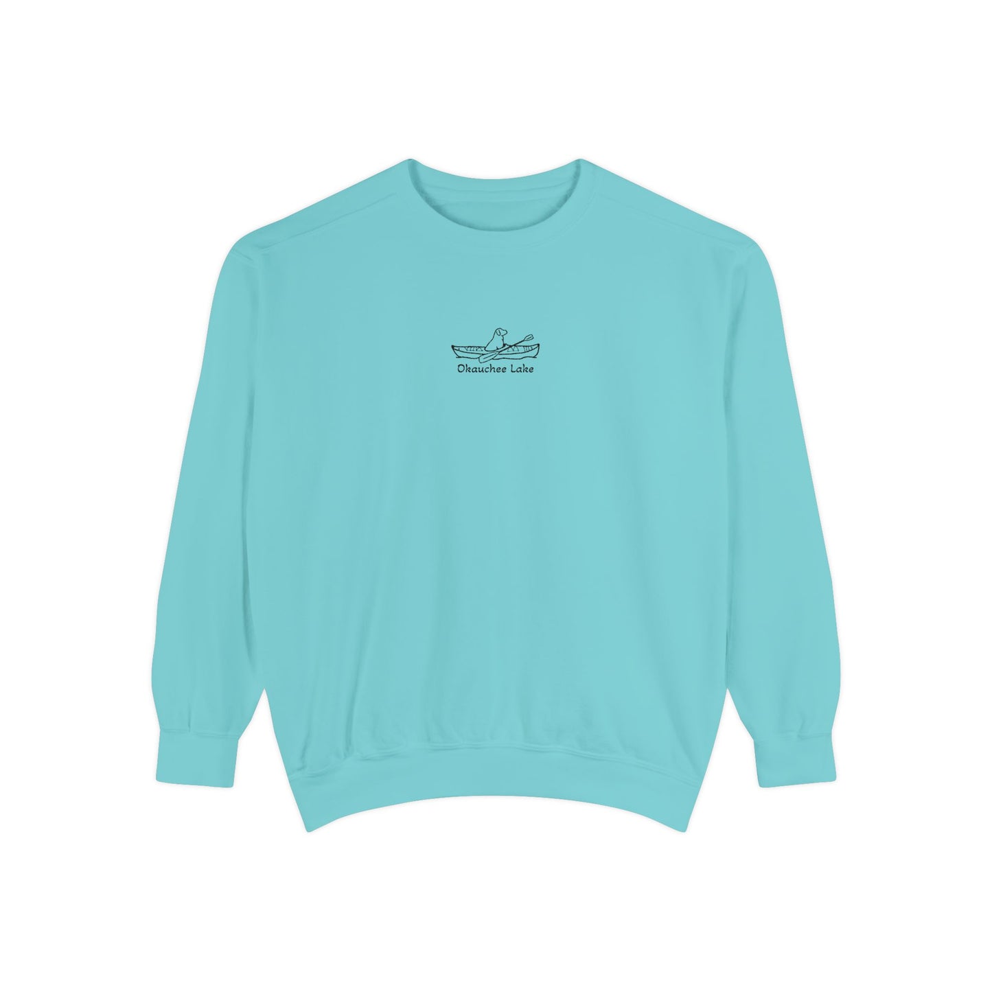 Kayak Dog Lab Embroidered Crewneck Sweatshirt - Comfort Colors