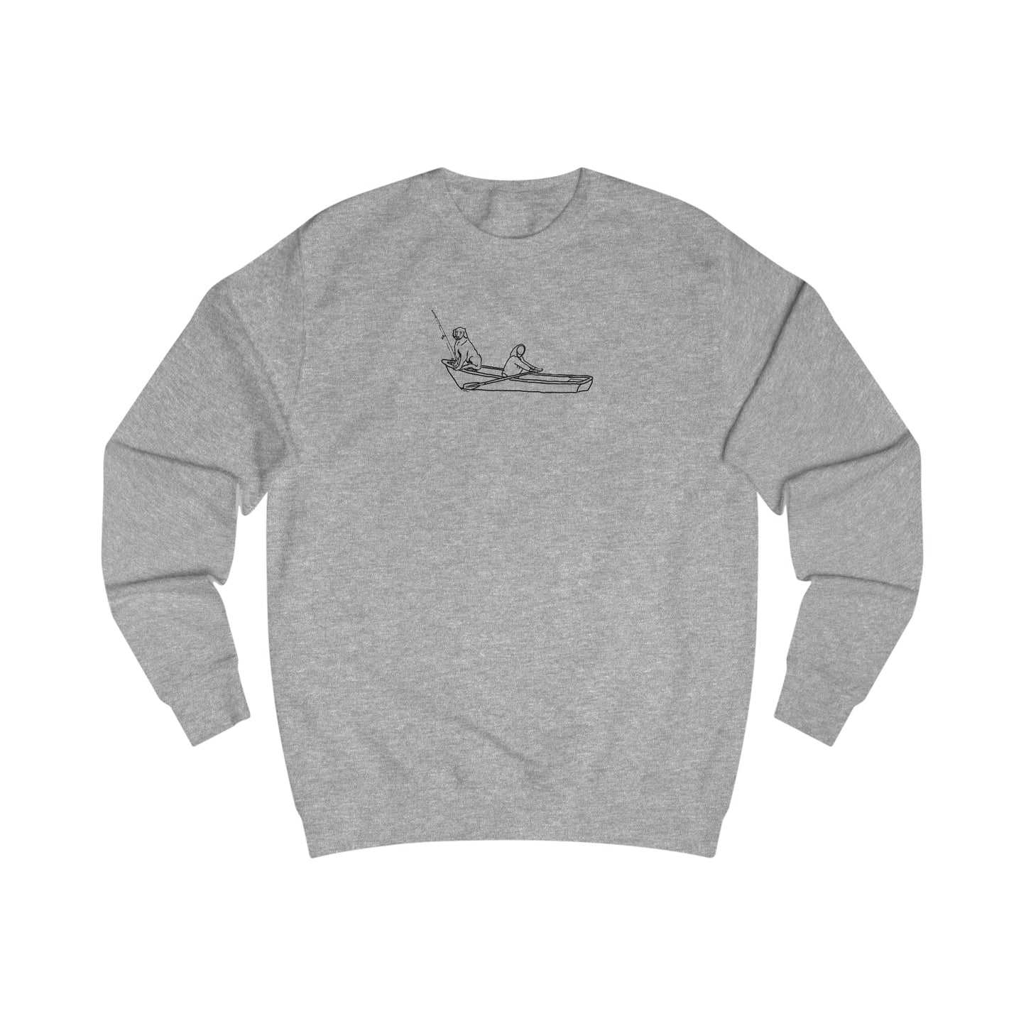 Dog Row Boat Fishing - Men's Crewneck