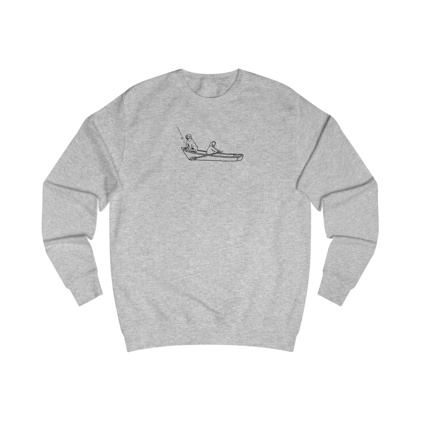 Dog Row Boat Fishing - Men's Crewneck