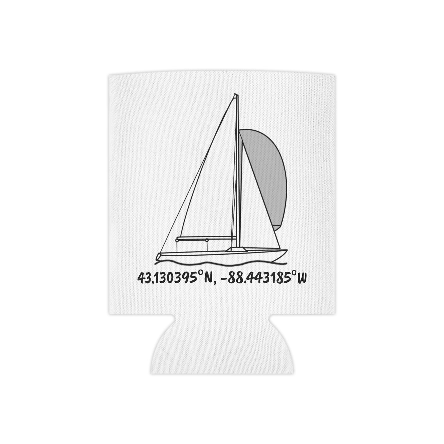 Okauchee Lake Sailboat Yngling Model Can Koozie