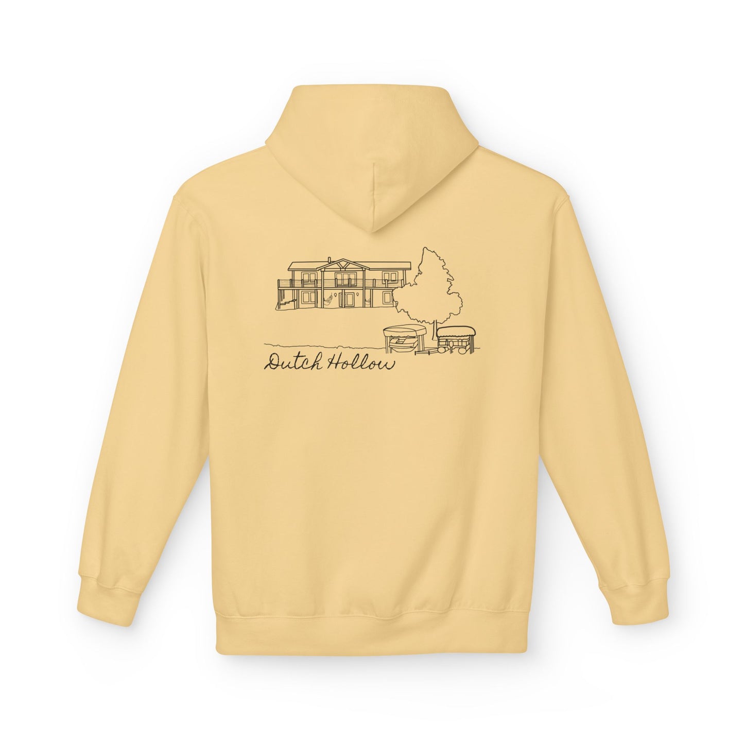 Dutch Hollow Line Art Midweight Travel Hoodie