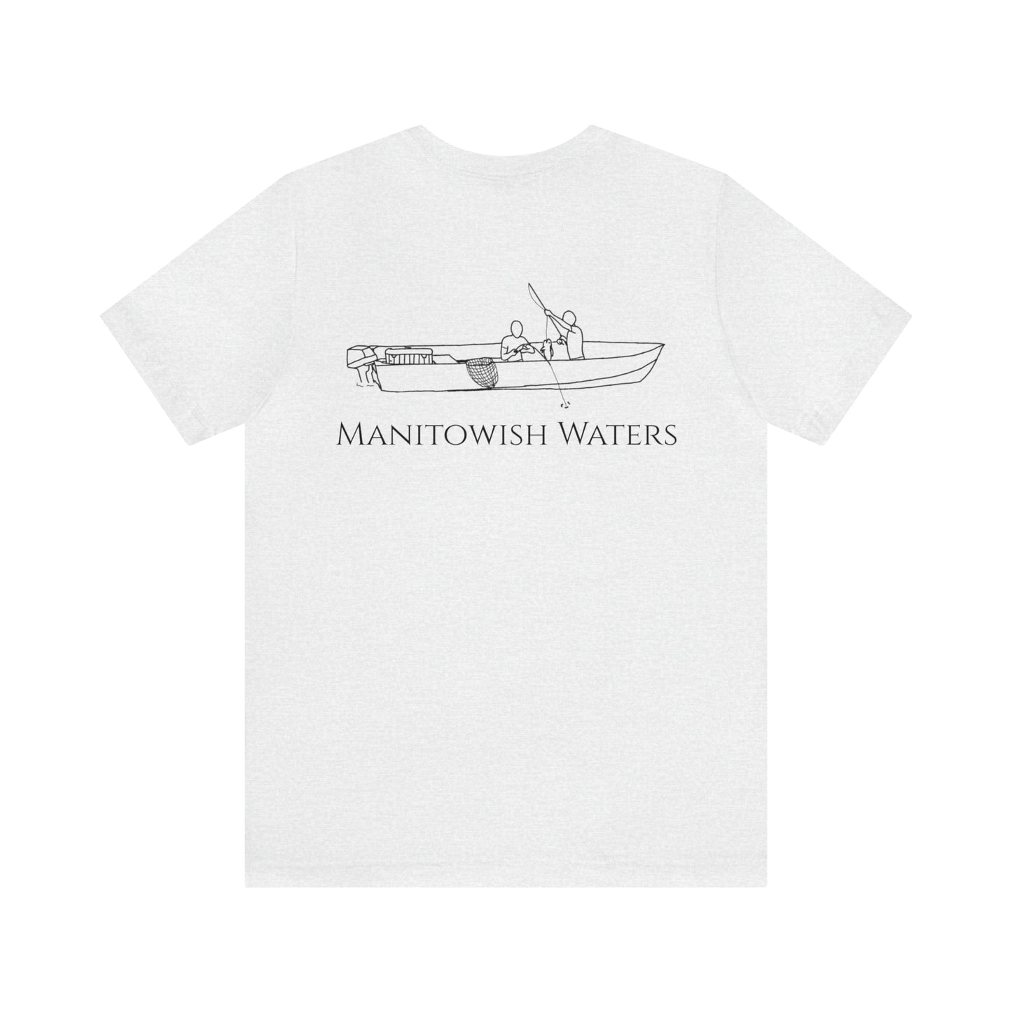 Boys Fishing off Boat - Manitowish Waters Unisex Lightweight Short Sleeve Tee