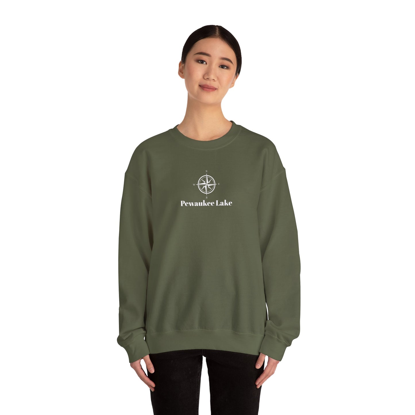 Pewaukee Lake Compass Rose Unisex Heavy Blend™ Crewneck Sweatshirt