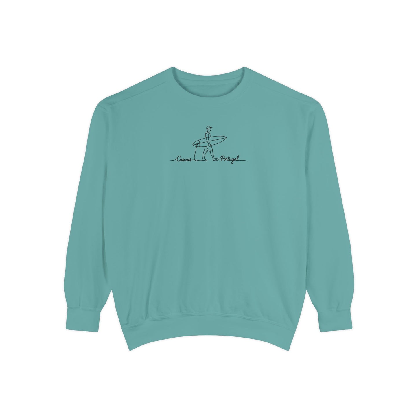 Surfing One Line Design Crewneck Sweatshirt - Comfort Colors