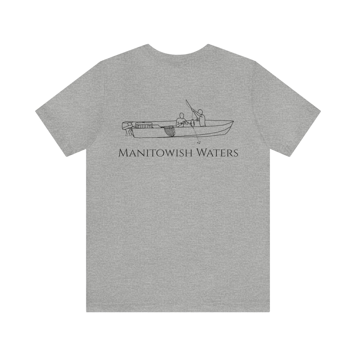 Boys Fishing off Boat - Manitowish Waters Unisex Lightweight Short Sleeve Tee