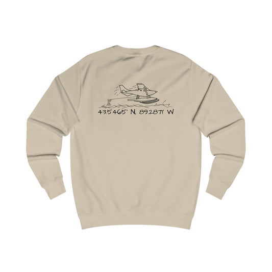 Float Plane With Coordinates - Park Lake Men's Crewneck