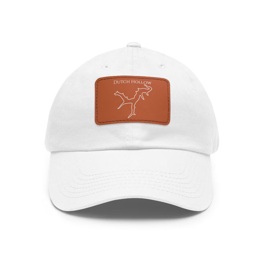 Dutch Hollow Embroidered Hat with Leather Patch