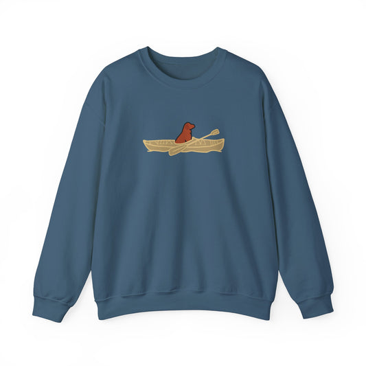 Lucy Lab Kayak Dog Pewaukee Lake - Unisex Heavy Blend™ Crewneck Sweatshirt