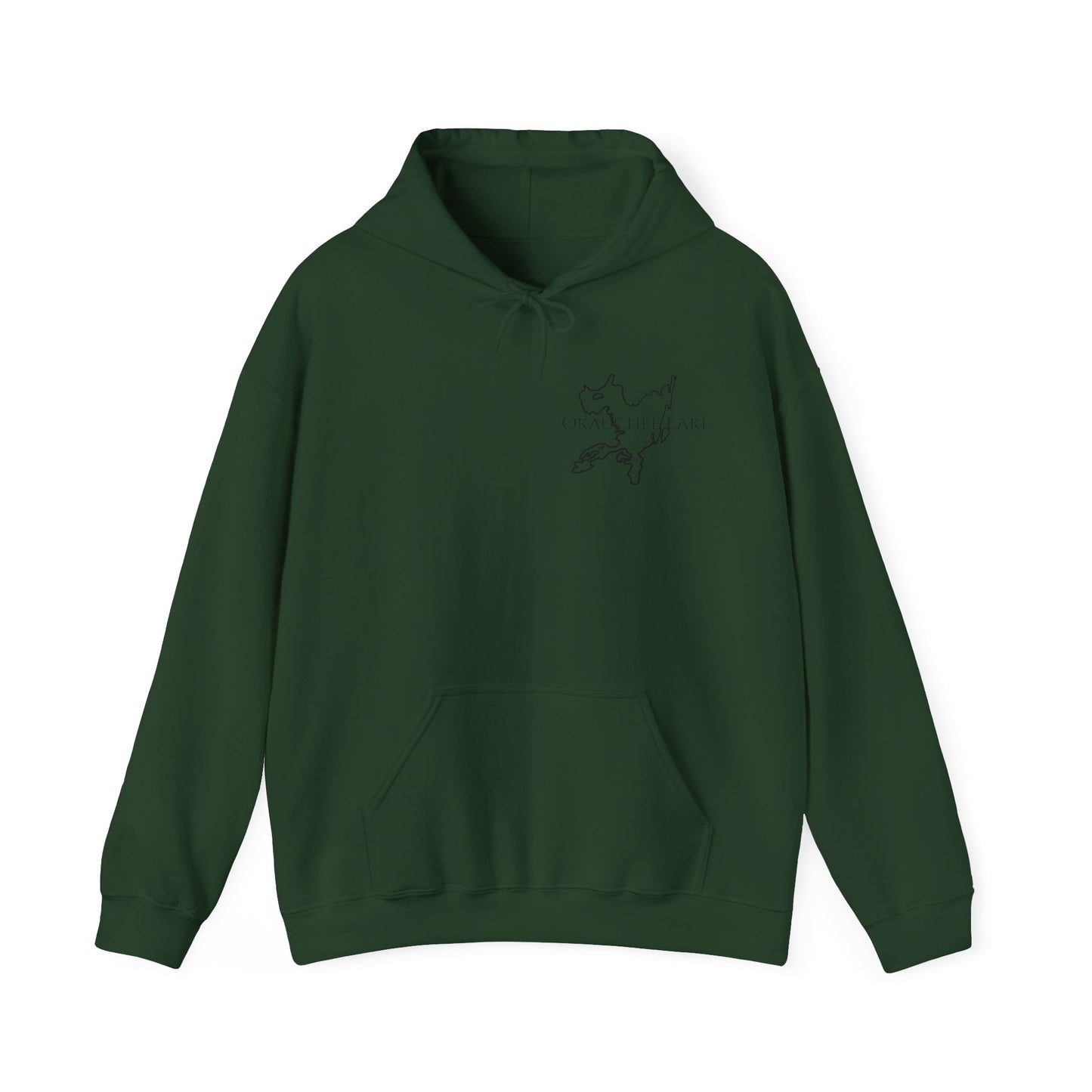 Trolling Motor Fishing, Bite or Beer - Okauchee Lake Unisex Heavy Blend Hooded Sweatshirt