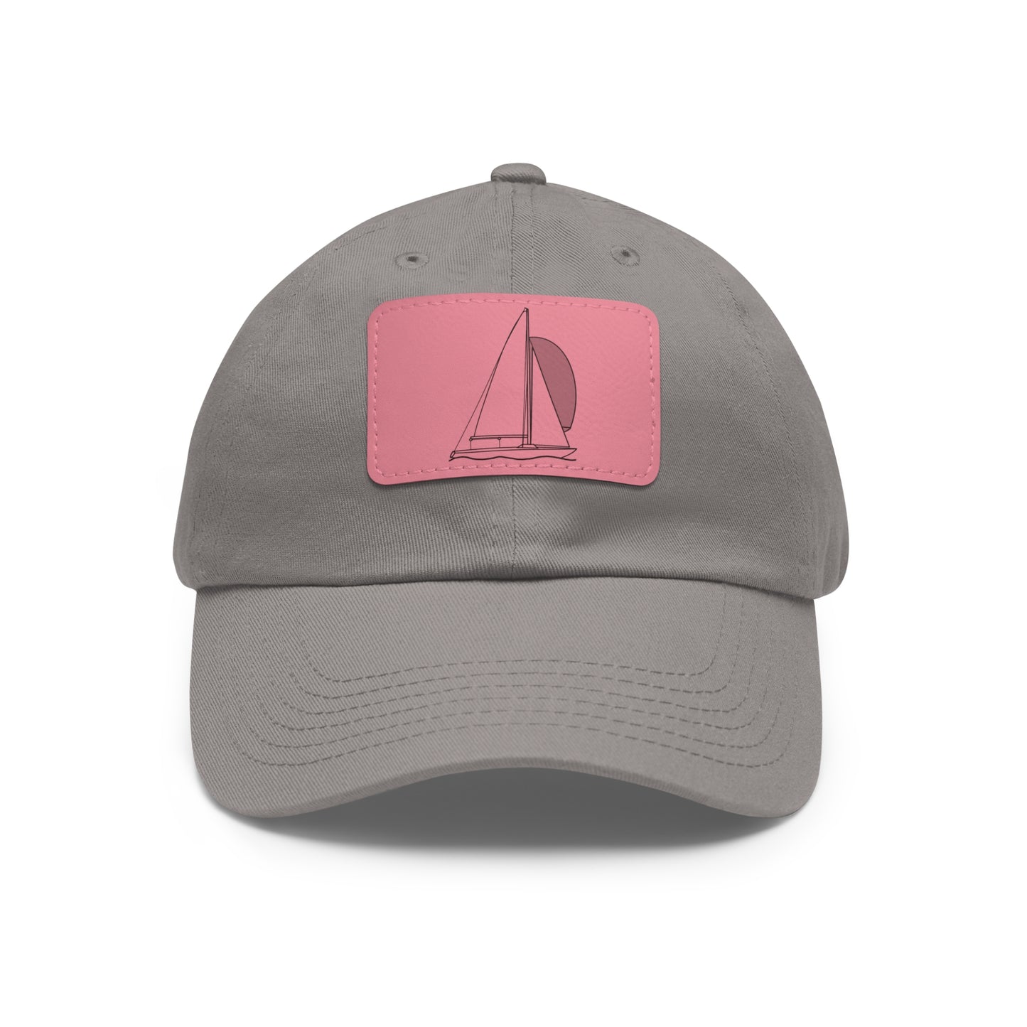 Sailboats Yngling Style Single Mast - Hat with Leather Patch (rectangle)