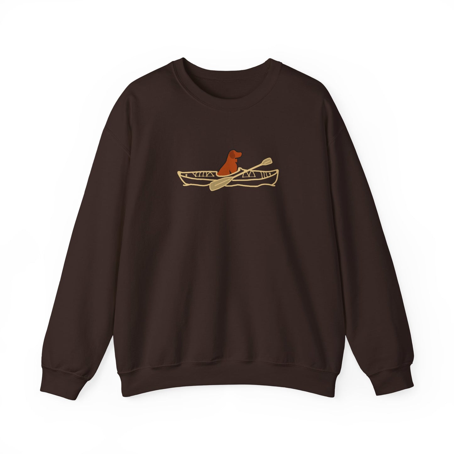 'Lucy the Lab' Kayak Dog Unisex Heavy Blend Crewneck Sweatshirt - Pewaukee Lake